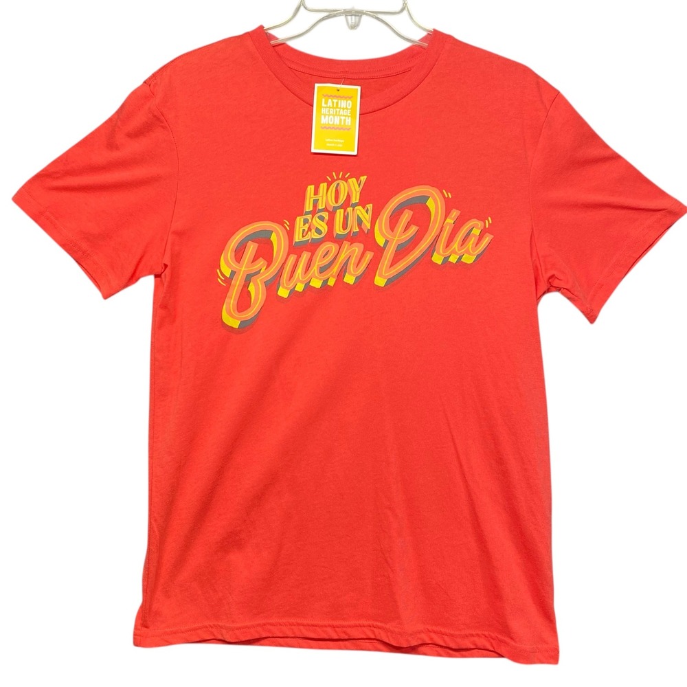 Mens Latino Heritage‎ Month Hoy Es Un Buen Dia Graphic T Shirt Medium Red